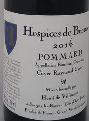 HOSPICES DE BEAUNE POMMARD 2016 Cuvée  RAYMOND CYROT