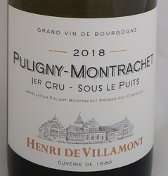 PULIGNY MONTRACHET 1er CRU SOUS LE PUITS BLANC 2018