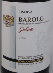 BAROLO RISERVA GABUTTI 2006