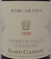 BARBERA D´ASTI BARCARATO NIZZA SUPER. 1999